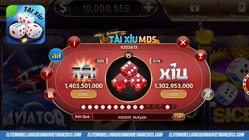 Tỷ lệ trả thưởng cho các cửa cược tài xỉu Md5 Yo88